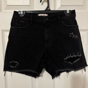 Wrangler Black Distressed Jean Shorts